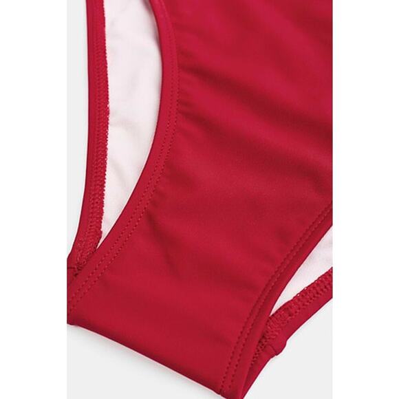 Cupshe Sangria Bliss Red Bikini Set XS Bust Enhancing Scallop Swimwear NEW/NWT!! - Picture 7 of 15